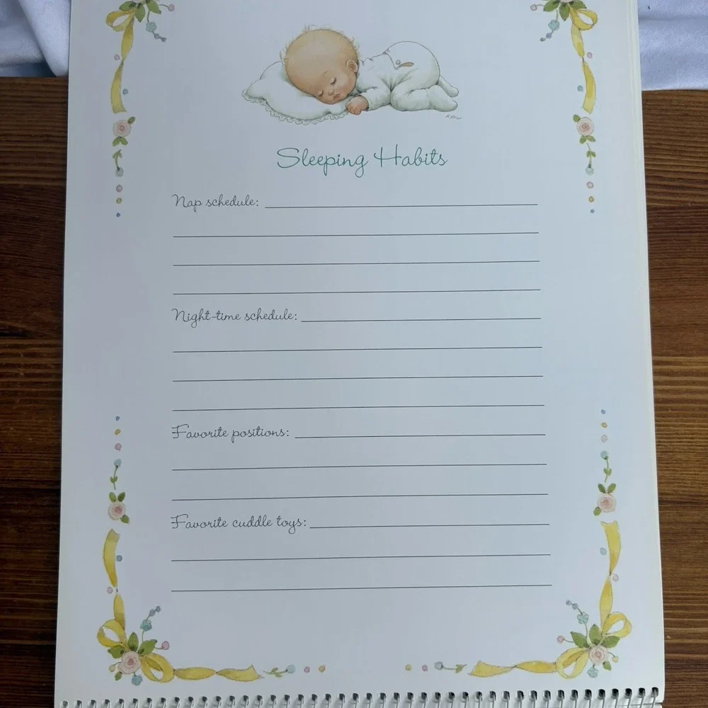 Vintage Baby's First Year Calendar Memory Book Unused w/ Stickers Spiral Book